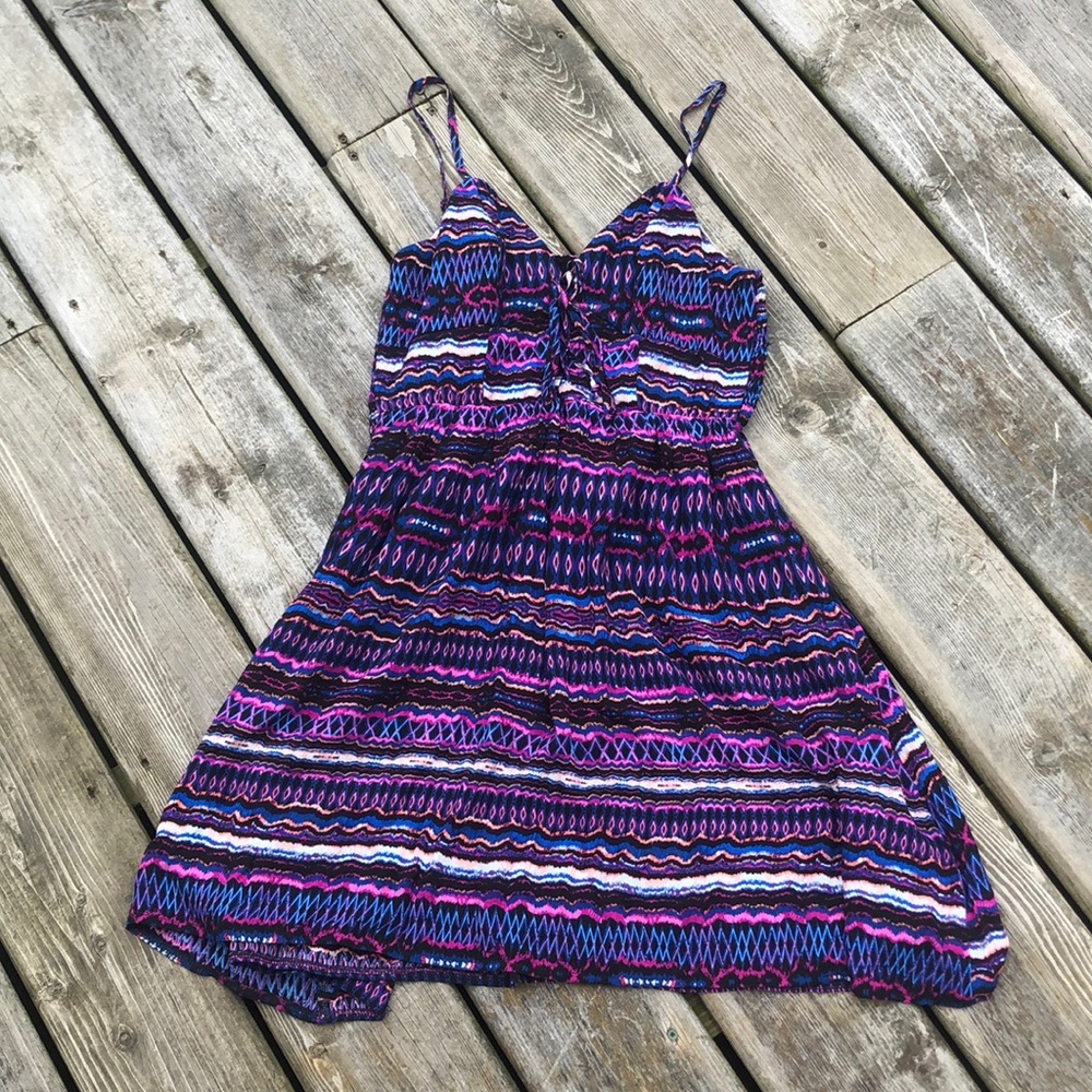 Vibrant Multicolor Strappy Mini Dress